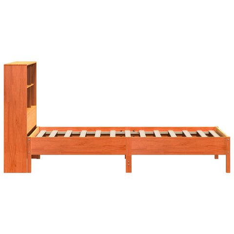 vidaXL Bookcase Bed without Mattress Wax Brown 90x200 cm Solid Wood Pine