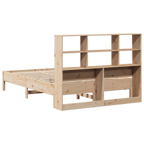 vidaXL Bookcase Bed without Mattress 135x190 cm Double Solid Wood Pine
