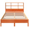 vidaXL Bookcase Bed without Mattress Wax Brown 135x190 cm Double Solid Wood Pine
