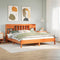 vidaXL Bookcase Bed without Mattress Wax Brown 200x200 cm Solid Wood Pine