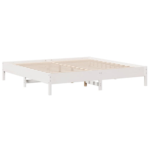 vidaXL Bookcase Bed without Mattress White 180x200 cm Super King Solid Wood Pine