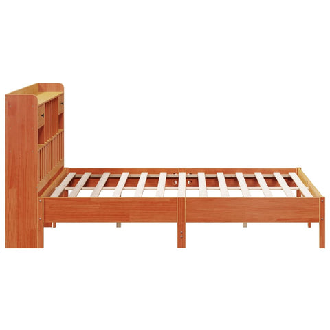 vidaXL Bookcase Bed without Mattress Wax Brown 180x200 cm Super King Solid Wood Pine