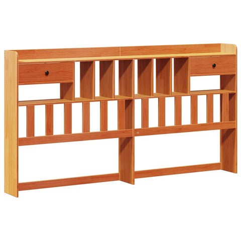 vidaXL Bookcase Bed without Mattress Wax Brown 180x200 cm Super King Solid Wood Pine