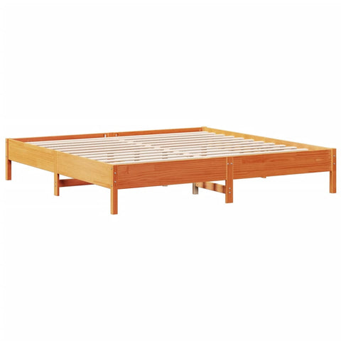 vidaXL Bookcase Bed without Mattress Wax Brown 180x200 cm Super King Solid Wood Pine