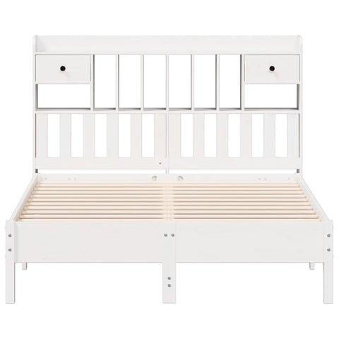 vidaXL Bookcase Bed without Mattress White 160x200 cm Solid Wood Pine