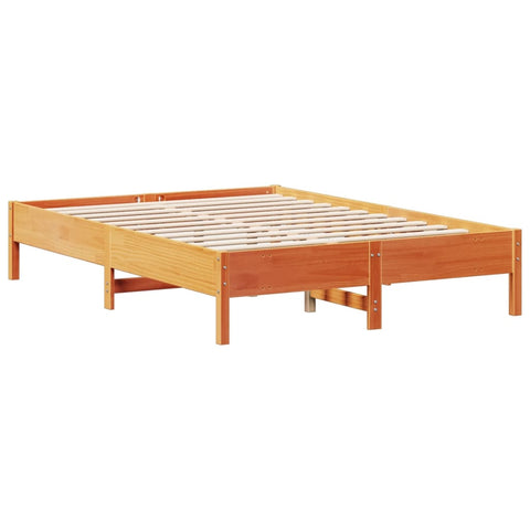 vidaXL Bookcase Bed without Mattress Wax Brown 140x200 cm Solid Wood Pine