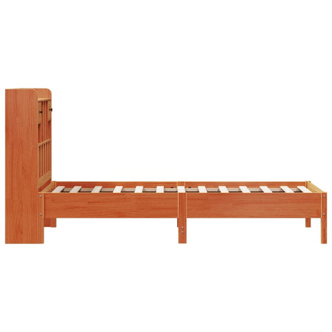 vidaXL Bookcase Bed without Mattress Wax Brown 90x200 cm Solid Wood Pine