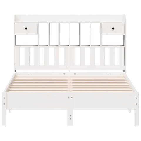 vidaXL Bookcase Bed without Mattress White 140x190 cm Solid Wood Pine