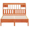 vidaXL Bookcase Bed without Mattress Wax Brown 135x190 cm Double Solid Wood Pine