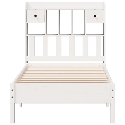 vidaXL Bookcase Bed without Mattress White 90x190 cm Single Solid Wood Pine