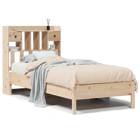 vidaXL Bookcase Bed without Mattress 75x190 cm Small Single Solid Wood Pine