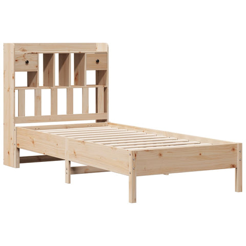vidaXL Bookcase Bed without Mattress 75x190 cm Small Single Solid Wood Pine