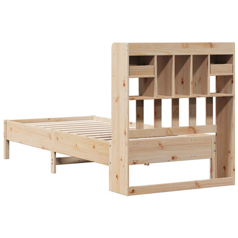 vidaXL Bookcase Bed without Mattress 75x190 cm Small Single Solid Wood Pine