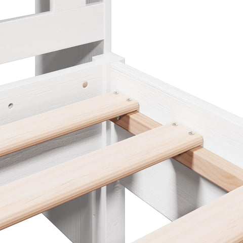 vidaXL Bookcase Bed without Mattress White 75x190 cm Small Single Solid Wood Pine
