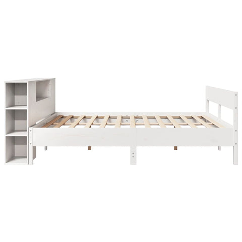 vidaXL Bookcase Bed without Mattress White 200x200cm Solid Wood Pine