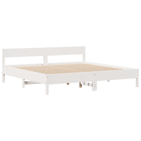 vidaXL Bookcase Bed without Mattress White 200x200cm Solid Wood Pine