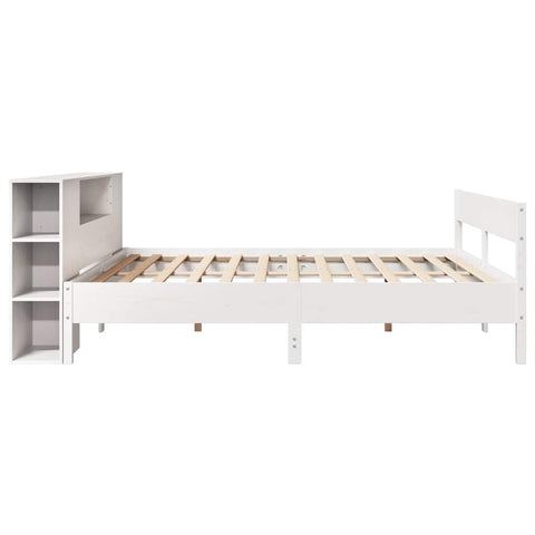 vidaXL Bookcase Bed without Mattress White 180x200 cm Super King Solid Wood Pine