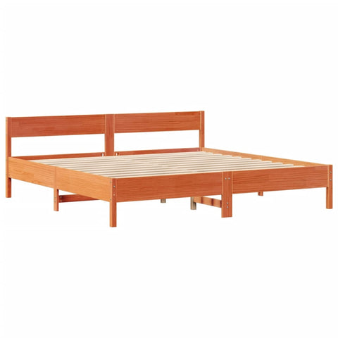 vidaXL Bookcase Bed without Mattress Wax Brown 180x200 cm Super King Solid Wood Pine