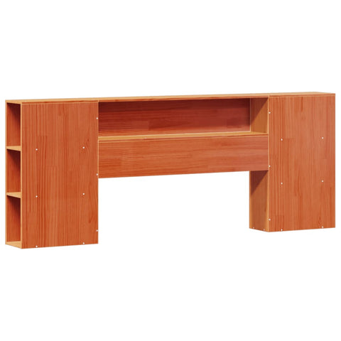 vidaXL Bookcase Bed without Mattress Wax Brown 180x200 cm Super King Solid Wood Pine