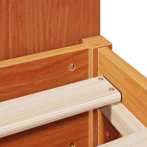 vidaXL Bookcase Bed without Mattress Wax Brown 180x200 cm Super King Solid Wood Pine