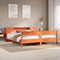 vidaXL Bookcase Bed without Mattress Wax Brown 180x200 cm Super King Solid Wood Pine