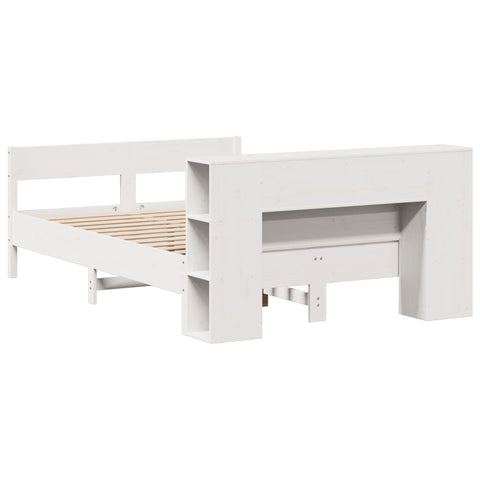 vidaXL Bookcase Bed without Mattress White 120x200cm Solid Wood Pine