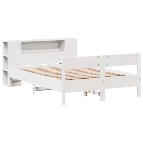 vidaXL Bookcase Bed without Mattress White 140x190cm Solid Wood Pine