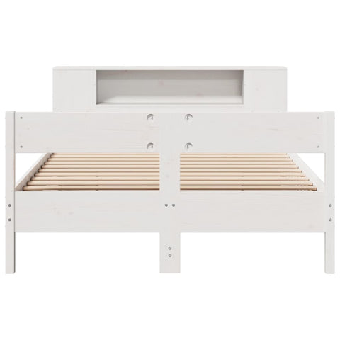 vidaXL Bookcase Bed without Mattress White 140x190cm Solid Wood Pine