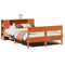 vidaXL Bookcase Bed without Mattress Wax Brown 135x190 cm Double Solid Wood Pine