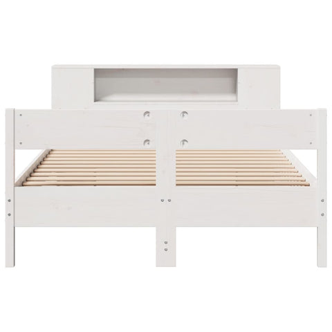 vidaXL Bookcase Bed without Mattress White 120x190 cm Small Double Solid Wood Pine