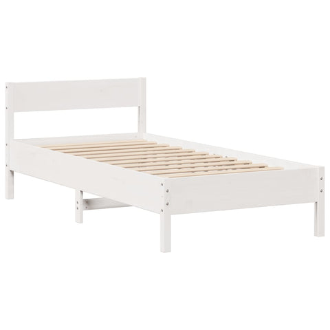 vidaXL Bookcase Bed without Mattress White 100x200cm Solid Wood Pine