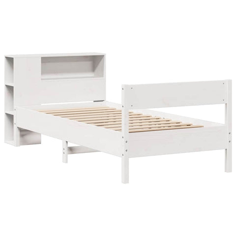 vidaXL Bookcase Bed without Mattress White 90x200cm Solid Wood Pine