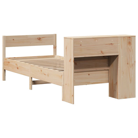 vidaXL Bookcase Bed without Mattress 75x190 cm Small Single Solid Wood Pine