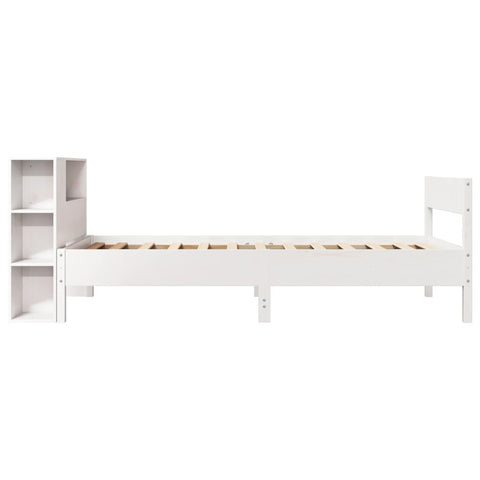 vidaXL Bookcase Bed without Mattress White 75x190 cm Small Single Solid Wood Pine