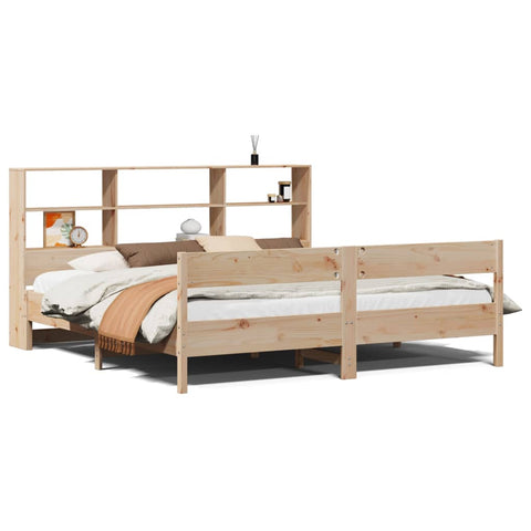 vidaXL Bookcase Bed without Mattress 200x200cm Solid Wood Pine