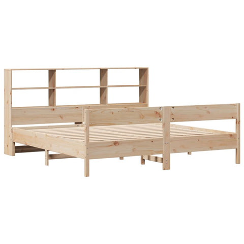 vidaXL Bookcase Bed without Mattress 180x200 cm Super King Solid Wood Pine