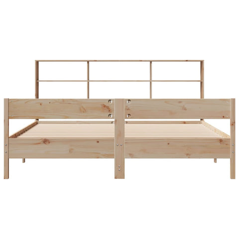 vidaXL Bookcase Bed without Mattress 180x200 cm Super King Solid Wood Pine