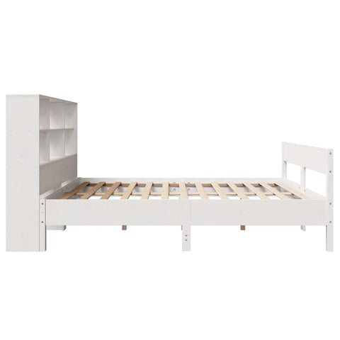 vidaXL Bookcase Bed without Mattress White 160x200cm Solid Wood Pine