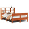 vidaXL Bookcase Bed without Mattress Wax Brown 160x200cm Solid Wood Pine
