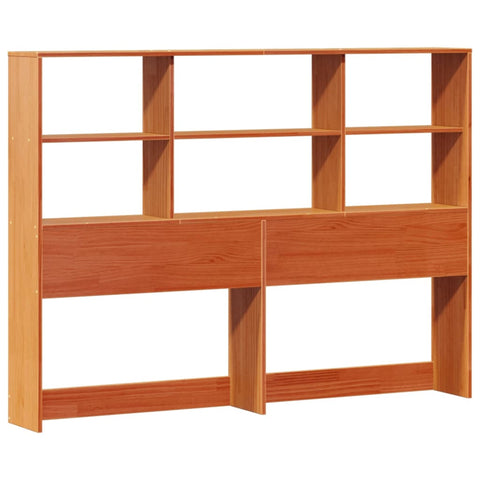 vidaXL Bookcase Bed without Mattress Wax Brown 160x200cm Solid Wood Pine