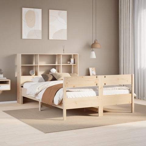 vidaXL Bookcase Bed without Mattress 150x200 cm King Size Solid Wood Pine