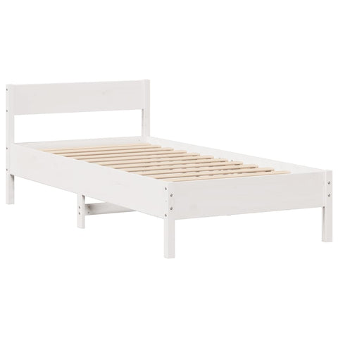 vidaXL Bookcase Bed without Mattress White 90x190 cm Small Single Solid Wood Pine