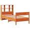 vidaXL Bookcase Bed without Mattress Wax Brown 90x190 cm Small Single Solid Wood Pine