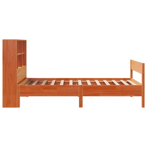 vidaXL Bookcase Bed without Mattress Wax Brown 90x190 cm Small Single Solid Wood Pine