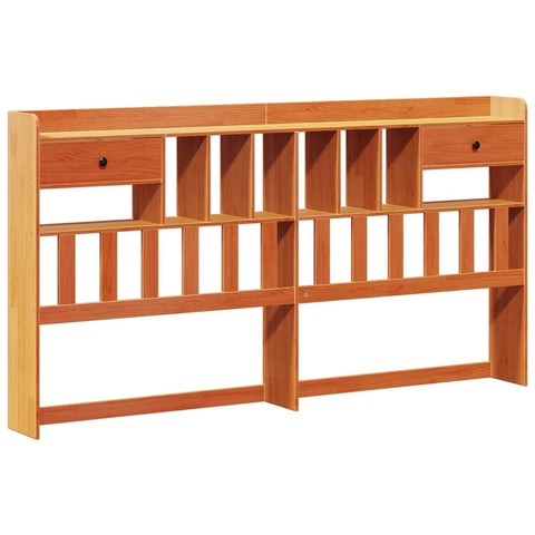 vidaXL Bookcase Bed without Mattress Wax Brown 200x200cm Solid Wood Pine