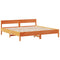 vidaXL Bookcase Bed without Mattress Wax Brown 200x200cm Solid Wood Pine