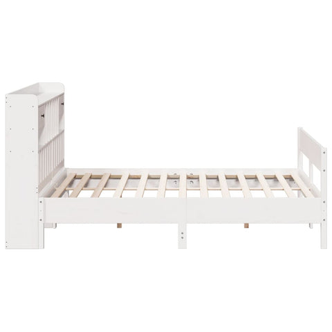 vidaXL Bookcase Bed without Mattress White 180x200cm Super King Solid Wood Pine