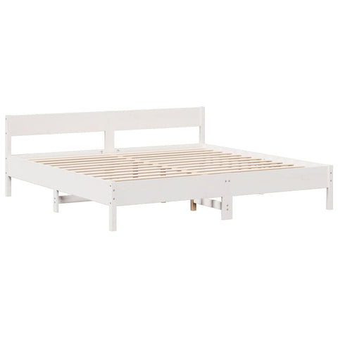vidaXL Bookcase Bed without Mattress White 180x200cm Super King Solid Wood Pine