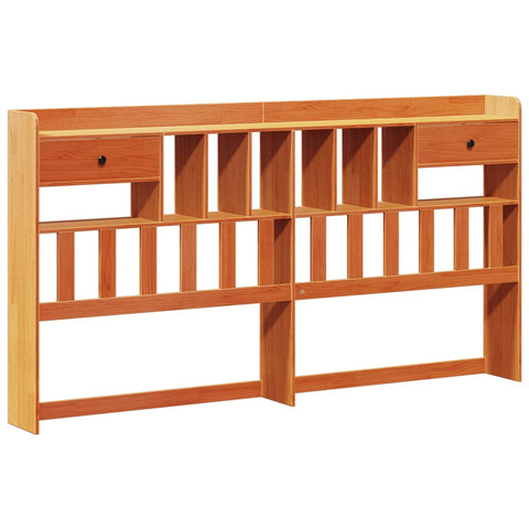 vidaXL Bookcase Bed without Mattress Wax Brown 180x200cm Super King Solid Wood Pine