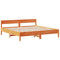 vidaXL Bookcase Bed without Mattress Wax Brown 180x200cm Super King Solid Wood Pine